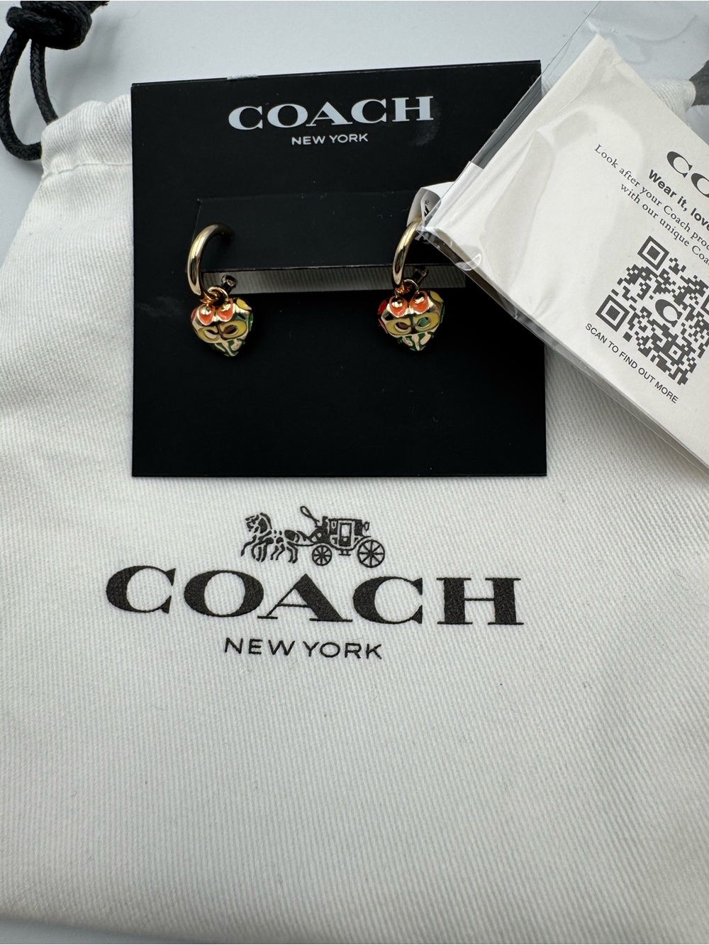 Coach Pride 🌈 Heart Hoop Earrings